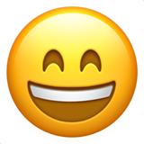grinning face with smiling eyes apple preview