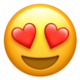 smiling face with heart eyes on Apple apple preview