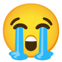 loudly crying face on Google google preview