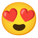 smiling face with heart eyes on Google google preview