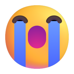 loudly crying face on Microsoft microsoft preview