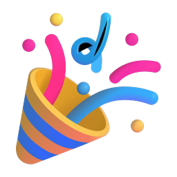 party popper on Microsoft microsoft preview
