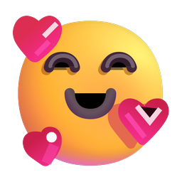smiling face with heart eyes on Microsoft microsoft preview