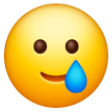 smiling face with tear on Samsung samsung preview